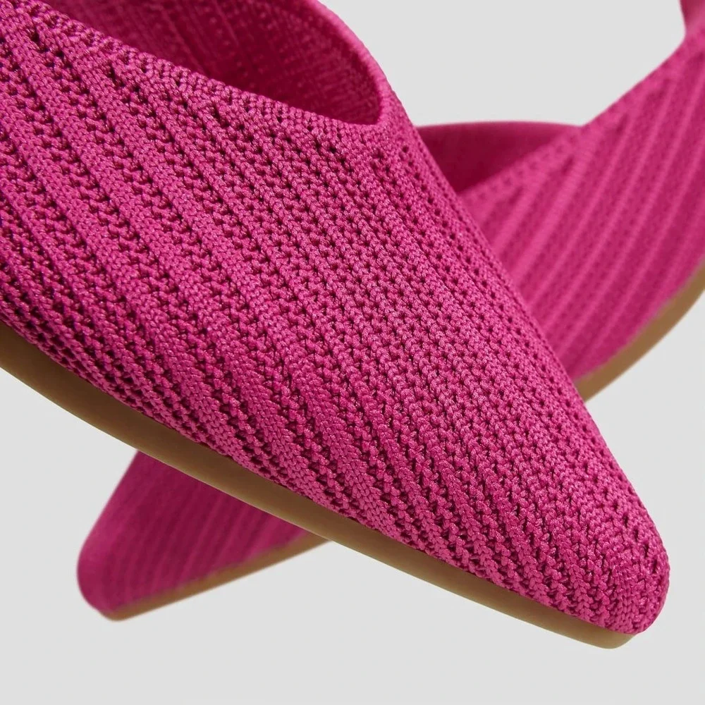 VIVAIA Melia Pitaya Pink Pointed‎ Toe dOrsay Knit Flats EU 39 US 8 NEW